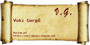 Voki Gergő névjegykártya